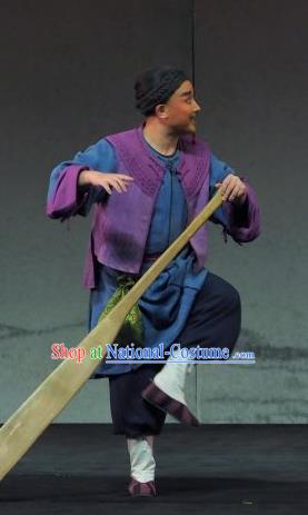 Yu Chenglong Chinese Shanxi Opera Boatman Apparels Costumes and Headpieces Traditional Jin Opera Garment Civilian Clothing