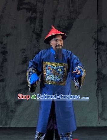 Yu Chenglong Chinese Shanxi Opera Governor Zhang Chaozhen Apparels Costumes and Headpieces Traditional Jin Opera Qing Dynasty Official Garment Clothing