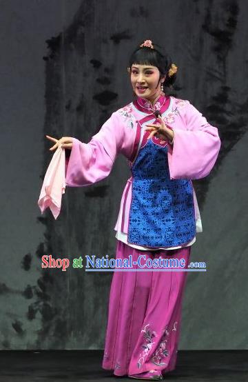 Chinese Jin Opera Young Mistress Garment Costumes and Headdress Yu Chenglong Traditional Shanxi Opera Actress Dress Civilian Female Apparels