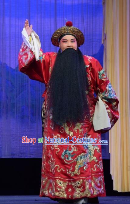 Li Hua Return Tang Chinese Shanxi Opera Lord Apparels Costumes and Headpieces Traditional Jin Opera Elderly Male Garment King Clothing