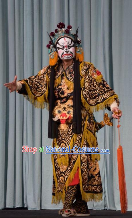 Li Hua Return Tang Chinese Shanxi Opera Wusheng Apparels Costumes and Headpieces Traditional Jin Opera Soldier Garment Warrior Clothing