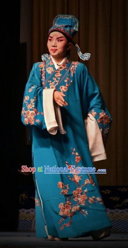 Wo Hu Ling Chinese Shanxi Opera Xiaosheng Apparels Costumes and Headpieces Traditional Jin Opera Niche Garment Scholar Clothing