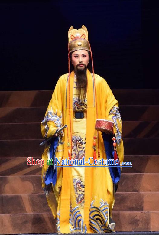 Madam Ruyi Chinese Shanxi Opera Monarch Apparels Costumes and Headpieces Traditional Jin Opera Lord Garment Emperor Li Zhi Clothing