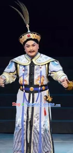 Xiaozhuang Changge Chinese Shanxi Opera Royal Highness Dorgon Apparels Costumes and Headpieces Traditional Jin Opera Garment Qing Dynasty General Clothing