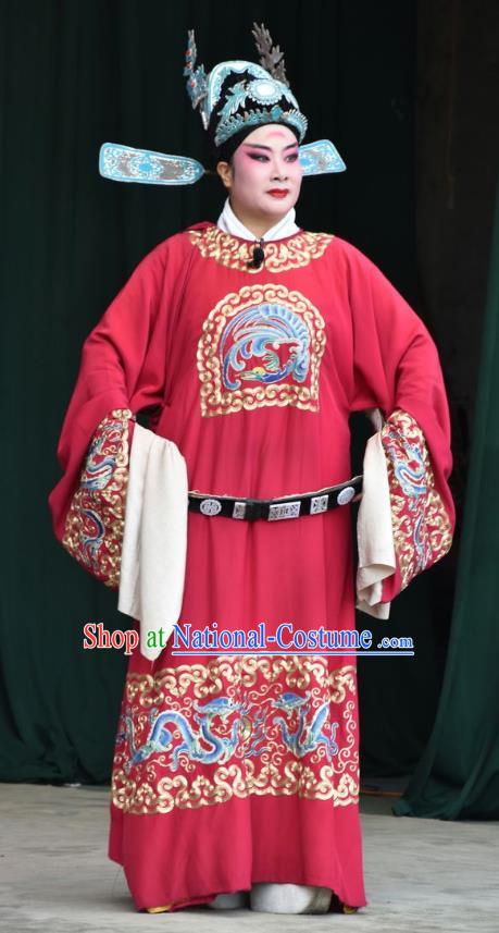 Tu Fu Zhuang Yuan Chinese Shanxi Opera Number One Scholar Dang Jinlong Apparels Costumes and Headpieces Traditional Jin Opera Young Male Garment Xiaosheng Clothing