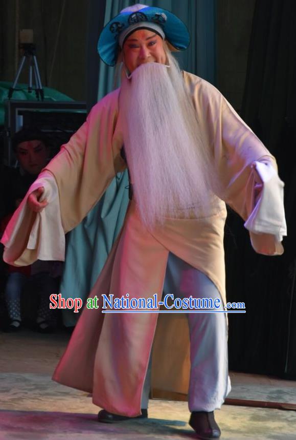 Han Yang Court Chinese Shanxi Opera Laosheng Apparels Costumes and Headpieces Traditional Jin Opera Elderly Male Garment Fisher Clothing