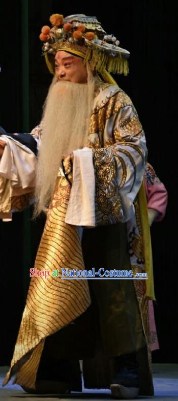 Chinese Shanxi Opera Marshal Xu Da Apparels Costumes and Headpieces Traditional Jin Opera Elderly Male Garment General Clothing