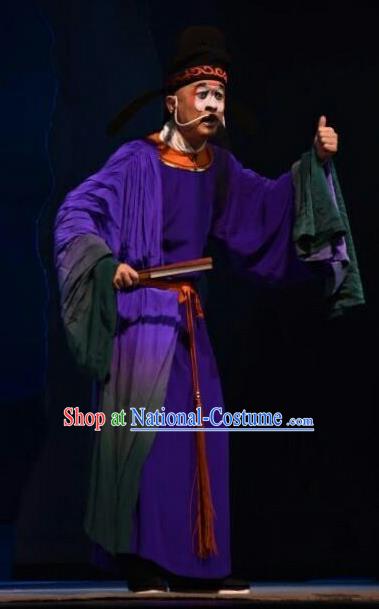 Xiong Guan Niang Zi Chinese Shanxi Opera Chou Role Apparels Costumes and Headpieces Traditional Jin Opera Clown Garment Clothing