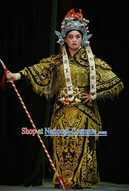 Chinese Shanxi Opera Soldier Armor Apparels Costumes and Headpieces Traditional Jin Opera Martial Male Garment Wusheng Warrior Clothing