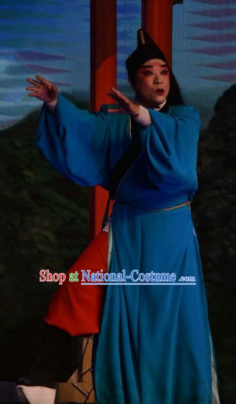 Breeze Pavilion Chinese Shanxi Opera Zhang Jibao Apparels Xiaosheng Costumes and Headpieces Traditional Jin Opera Garment Young Male Clothing