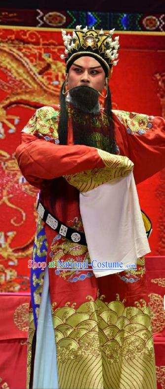 Palm Civet for Prince Chinese Shanxi Opera Monarch Apparels Costumes and Headpieces Traditional Jin Opera Laosheng Garment Emperor Zhenzong Clothing