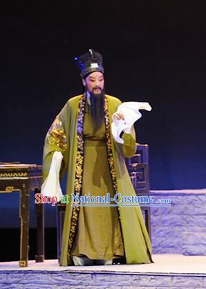 Ba Ersi Yu Shi Chinese Shanxi Opera Elderly Male Apparels Costumes and Headpieces Traditional Jin Opera Laosheng Garment Minister Yao Tianfu Clothing