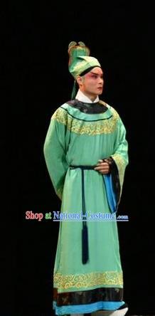 Fan Jin Zhong Ju Chinese Shanxi Opera Scholar Apparels Costumes and Headpieces Traditional Jin Opera Xiaosheng Garment Young Male Clothing