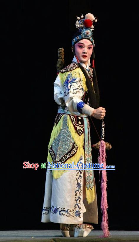 Sacrifice Chinese Shanxi Opera Young Boy Apparels Costumes and Headpieces Traditional Jin Opera Martial Male Garment Zhao Wu Clothing