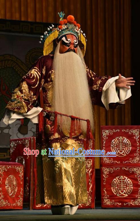 Sacrifice Chinese Shanxi Opera General Tu Angu Apparels Costumes and Headpieces Traditional Jin Opera Painted Role Garment Official Clothing