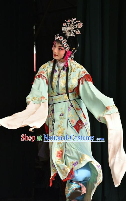 Chinese Jin Opera Young Beauty Garment Costumes and Headdress Traditional Shanxi Opera Hua Tan Apparels Princess Xia Yanchun Dress