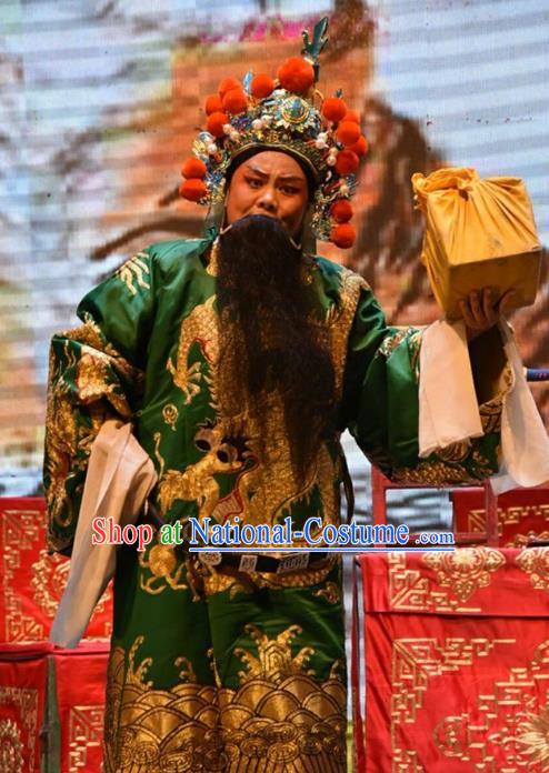 San Guan Dian Shuai Chinese Shanxi Opera Lord Apparels Costumes and Headpieces Traditional Jin Opera Royal Highness Garment Elderly Male Clothing