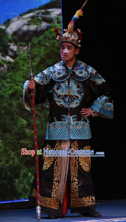 San Guan Dian Shuai Chinese Shanxi Opera Soldier Apparels Costumes and Headpieces Traditional Jin Opera Warrior Garment Figurant Clothing