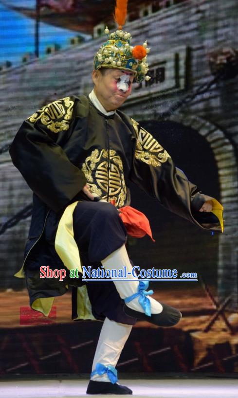 San Guan Dian Shuai Chinese Shanxi Opera Figurant Apparels Costumes and Headpieces Traditional Jin Opera Soldier Garment Warrior Clothing