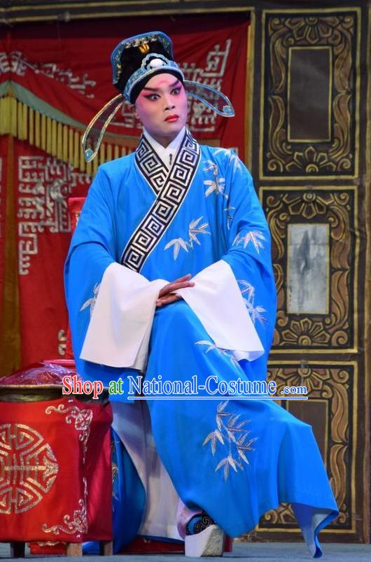 Fu Gui Tu Chinese Shanxi Opera Niche Apparels Costumes and Headpieces Traditional Jin Opera Xiaosheng Garment Scholar Ni Jun Clothing