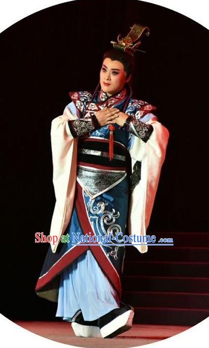 Zhen Luo Nv Chinese Shanxi Opera Scholar Apparels Costumes and Headpieces Traditional Jin Opera Young Male Garment Prince Cao Zhi Clothing