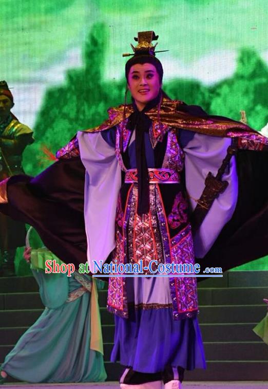 Zhen Luo Nv Chinese Shanxi Opera Scholar Cao Zhi Apparels Costumes and Headpieces Traditional Jin Opera Young Male Garment Childe Clothing