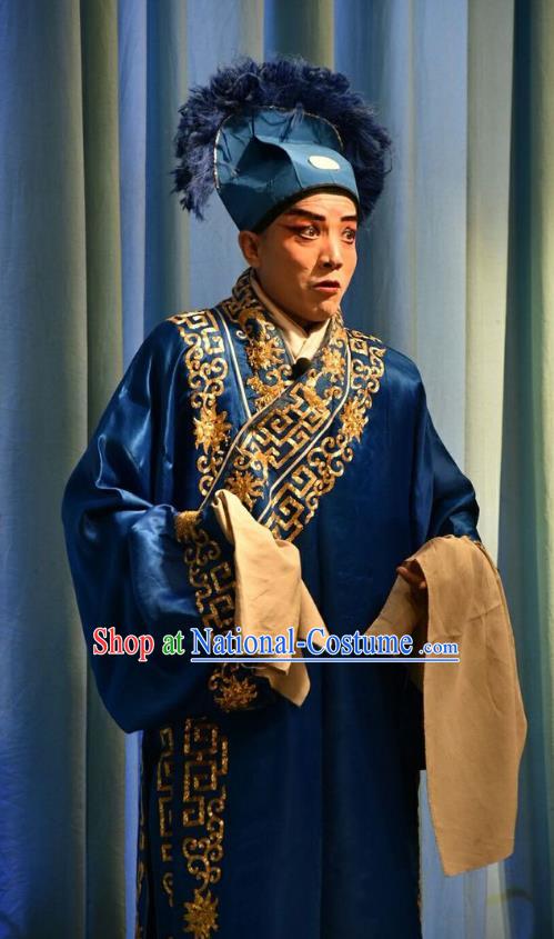 Red Book Sword Chinese Shanxi Opera Servant Apparels Costumes and Headpieces Traditional Jin Opera Du Zhi Garment Clothing