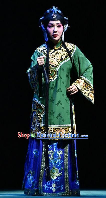 Chinese Jin Opera Rich Female Garment Costumes and Headdress Hua Tian Cuo Traditional Shanxi Opera Actress Apparels Hua Tan Liu Yuyan Dress