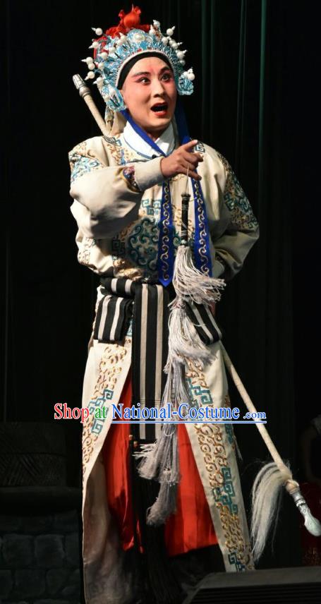 Zhao Jintang Chinese Shanxi Opera Martial Male Zhu Chundeng Apparels Costumes and Headpieces Traditional Jin Opera Martial Male Garment Wusheng Clothing