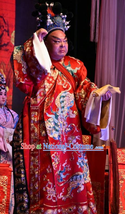 Yi Pu Zhong Hun Chinese Shanxi Opera Treacherous Minister Apparels Costumes and Headpieces Traditional Jin Opera Eunuch Wei Zhongxian Garment Clothing