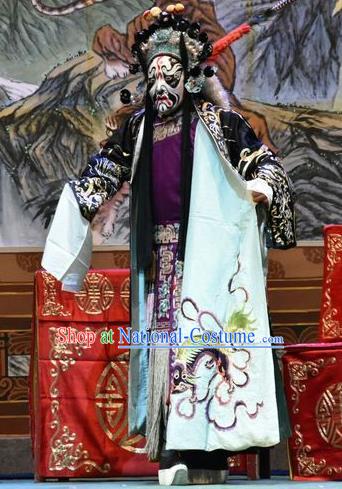 Yi Pu Zhong Hun Chinese Shanxi Opera General Zhang Shouxin Apparels Costumes and Headpieces Traditional Jin Opera Painted Role Garment Martial Male Clothing