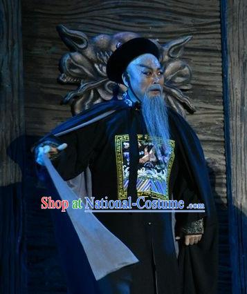 Lian Li Yu Chenglong Chinese Shanxi Opera Governor Apparels Costumes and Headpieces Traditional Jin Opera Laosheng Garment Official Clothing