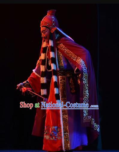 Fenyang King Chinese Shanxi Opera Uighur General Apparels Costumes and Headpieces Traditional Jin Opera Martial Male Garment Pugu Huaien Clothing