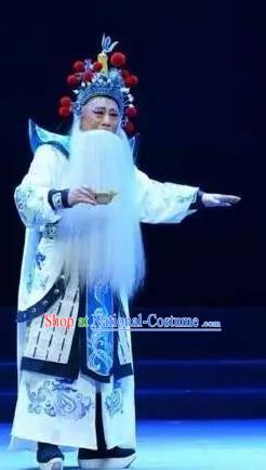 Fenyang King Chinese Shanxi Opera Infante Apparels Costumes and Headpieces Traditional Jin Opera Elderly Male Garment Laosheng Guo Ziyi Clothing