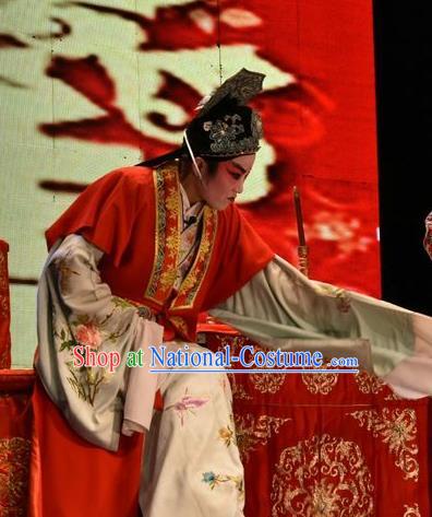 Tears in Suzhou Chinese Shanxi Opera Childe Apparels Costumes and Headpieces Traditional Jin Opera Xiaosheng Garment Bride Zhang Qingyun Clothing