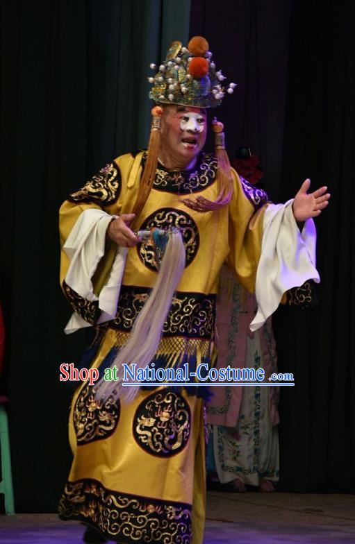 Shen Gong Qing Hun Chinese Shanxi Opera Eunuch Apparels Costumes and Headpieces Traditional Jin Opera Clown Garment Palace Servant Clothing