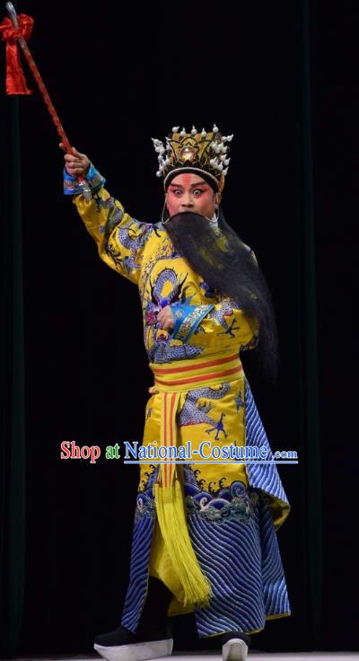 Big Feet Empress Chinese Shanxi Opera Lord Apparels Costumes and Headpieces Traditional Jin Opera Elderly Male Garment Emperor Zhu Yuanzhang Clothing