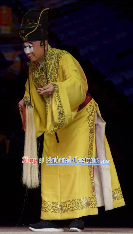 Big Feet Empress Chinese Shanxi Opera Chou Role Apparels Costumes and Headpieces Traditional Jin Opera Figurant Garment Eunuch Clothing