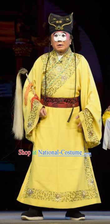 Big Feet Empress Chinese Shanxi Opera Chou Role Apparels Costumes and Headpieces Traditional Jin Opera Figurant Garment Eunuch Clothing