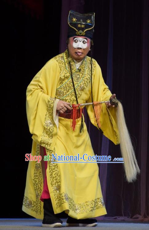 Big Feet Empress Chinese Shanxi Opera Chou Role Apparels Costumes and Headpieces Traditional Jin Opera Figurant Garment Eunuch Clothing