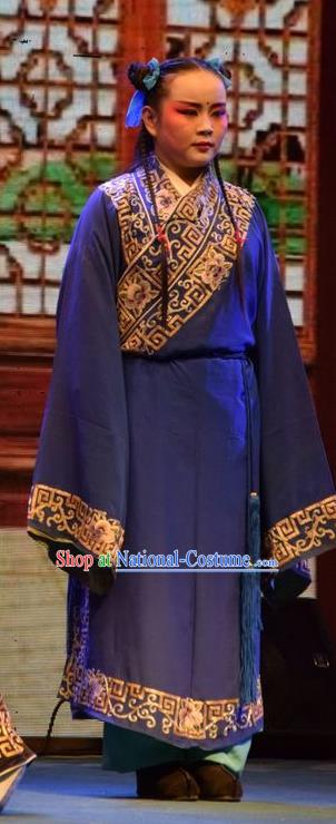 Shou Jiang Wei Chinese Shanxi Opera Young Boy Apparels Costumes and Headpieces Traditional Jin Opera Servant Garment Wa Wa Sheng Clothing