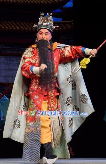 Big Feet Empress Chinese Shanxi Opera Lord Red Apparels Costumes and Headpieces Traditional Jin Opera Emperor Zhu Yuanzhang Garment Imperator Clothing