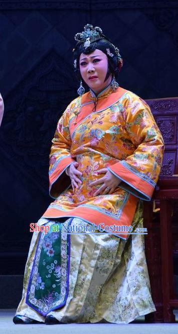 Chinese Jin Opera Young Female Liang Huimei Garment Costumes and Headdress The Legend of Jin E Traditional Shanxi Opera Rich Woman Apparels Mistress Dress