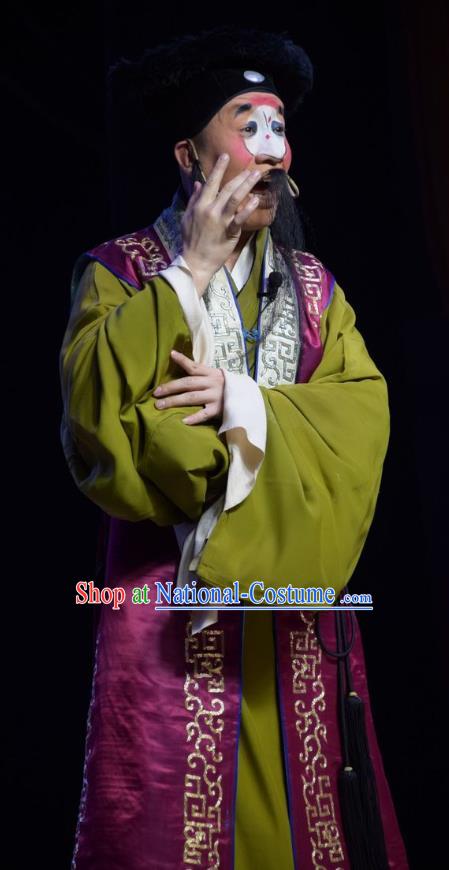 Legend of Leper Chinese Shanxi Opera Chou Role Apparels Costumes and Headpieces Traditional Jin Opera Clown Garment Landlord Clothing