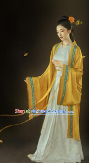 Chinese Ancient Young Female Dress Traditional Hanfu Apparels Song Dynasty Historical Drama Noble Mistress Replica Costumes and Headpieces for Women