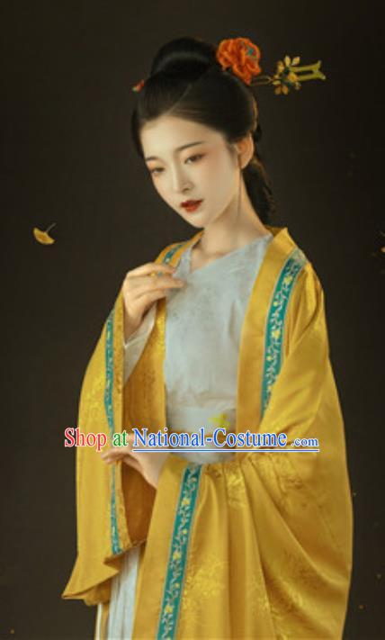 Chinese Ancient Young Female Dress Traditional Hanfu Apparels Song Dynasty Historical Drama Noble Mistress Replica Costumes and Headpieces for Women