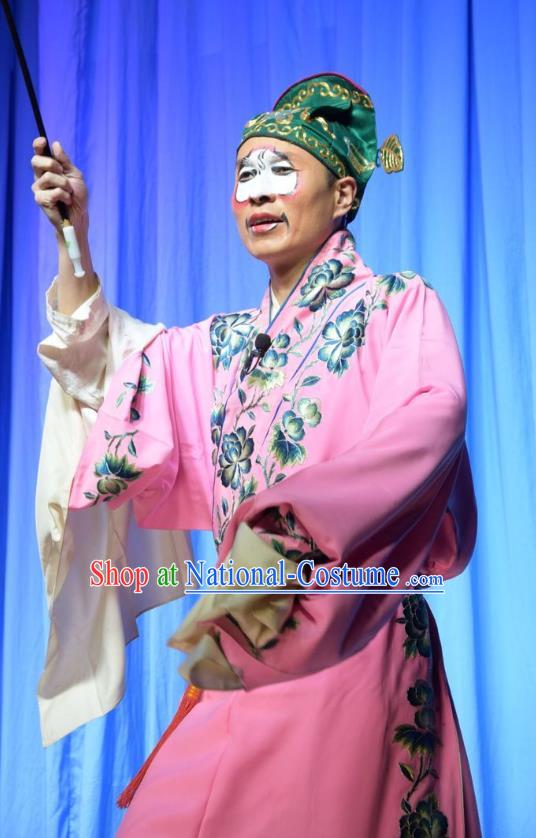 Legend of Leper Chinese Shanxi Opera Clown Apparels Costumes and Headpieces Traditional Jin Opera Chou Role Garment Figurant Clothing