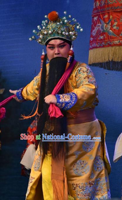 Wei Shui River Chinese Shanxi Opera Lord Apparels Costumes and Headpieces Traditional Jin Opera Monarch Garment King Ji Chang Clothing