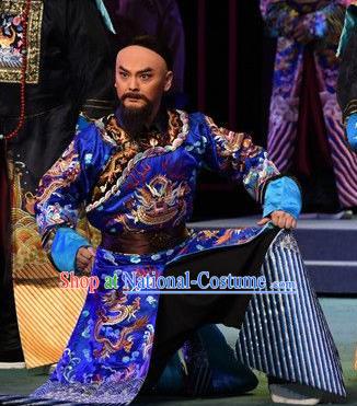 You Bai Chuan Chinese Lu Opera Official Apparels Costumes and Headpieces Traditional Shandong Opera Minister Garment Qing Dynasty Censor Clothing