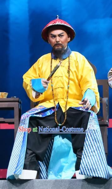 You Bai Chuan Chinese Lu Opera Minister Apparels Costumes and Headpieces Traditional Shandong Opera Censor Garment Qing Dynasty Clothing